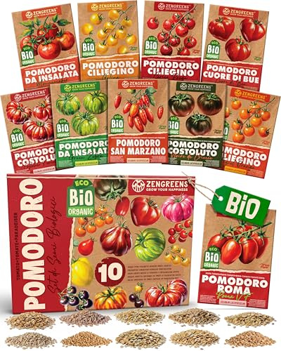 ZenGreens® - Bio Tomatensamen im 10er Set - 10 Tomaten Samen für den einfachen Anbau im Garten, Balkon oder Hochbeet - Pflanzensamen - Saatgut