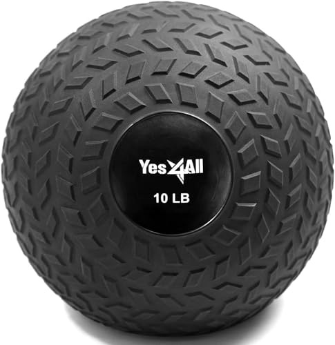 Yes4All JLMS Slam Balls Medizinball 4.5 kg, Schwarz für Kraft, Power und Training
