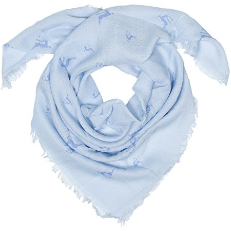 Enzianblau Trachten: Tuch Uni mit Hirschen , Trachtentuch für Damen und Herren, Oktoberfest Tuch, versch. Farben (hellblau)