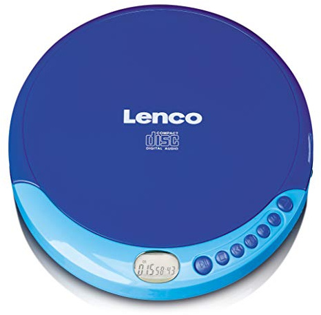 Lenco CD-011BU - CD-Player - Auch für Kinder - Discman - Tragbar | CD-011 - CD Spieler - CD Walkman - Mit Kopfhörern und Micro USB Ladekabel - Blau