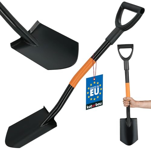 KOTARBAU® Feldspaten mit Metallstiel Kurzspaten Scharfe Kanten für Outdooraktivitäten 83cm