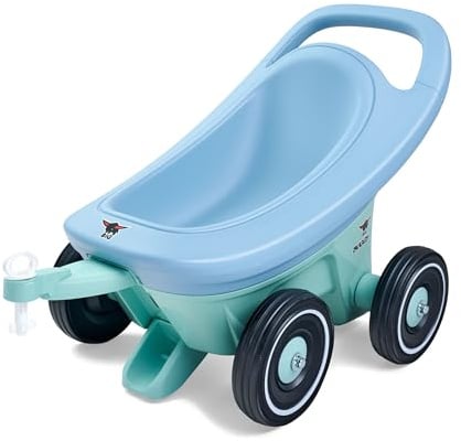 Big Buggy 3-in-1 Lauflernwagen mit Verstellbarer Bremsfunktion, Anhänger, inklusive 4 Flüsterräder, blau-türkiser Big Buggy, für Kinder ab 1 Jahr