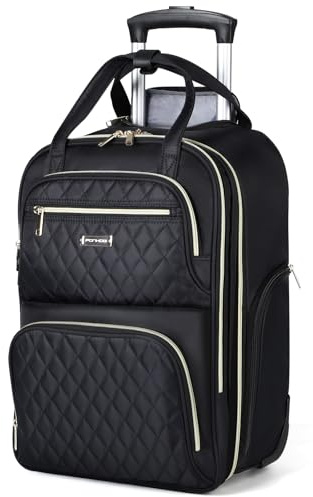 Ponhog Rucksack mit Rollen für Damen - 15,6 Zoll Business Laptop Trolley & Reiserucksack als Handgepäck, Laptoptasche für Arbeit, College und Reisen