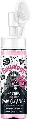 Bugalugs Hundepfotenreiniger, kein Ausspülen, Schaumstoff-Shampoo für Katzen und Hunde, mit Silikon-Bürstenkopf, wasserlose Pflegeprodukte, Reisefreundlicher Pfotenreiniger für Hunde, besiegen