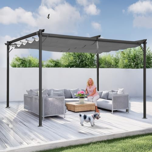 Grindi - Pavillon 3x4 m Wasserdicht Stabil Winterfest - Gartenpavillon | Sonnensegel 3x4 m - Terrassendach - Gazebo - Anbau Pavillon - Pergola Metall - Terrassenüberdachung freistehend