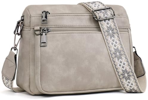 MUIIKOLA umhängetasche damen，umhängetasche mittelgroß tasche umhängetasche,damen leder，Weich Breiter Gurt
