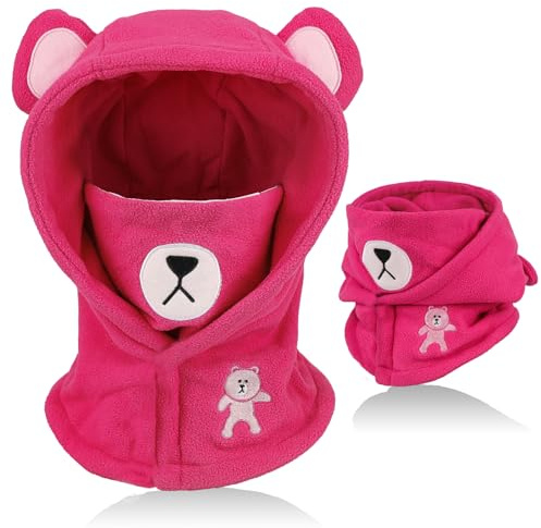 AYPOW Kinder Winter Thermo Fleece Sturmhaube 4-12 Jahre, Multifunktionale Winddichte Verstellbare Gesichtsmaske Skimaske, Warme Mütze Sturmmaske Halswärmer Schal für Jungen Mädchen Outdoor-Aktivitäten