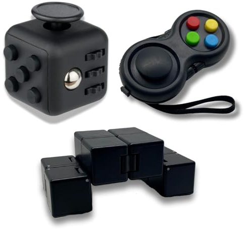 Yeefunjoy 3Pcs Anti-Stress Würfel Spielzeug, Infinity Cube, Fidget Pad Controller, Dekompression Spielzeug, Tötungs Zeit Zappeln Spielwaren für Kinder und Erwachsene Stressaubbau bei Nervösität