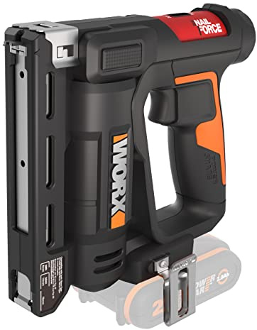 WORX WX843.9 NailForce Akku Nagler und Tacker 20V, ohne Akku & Ladegerät | Für 15mm Nägel und Tackerklammer bis 14mm, einfaches Magazinladen, 60 Nägel/min Schussfolge, PowerShare kompatibel