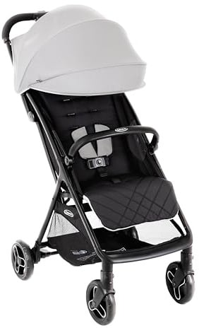 Graco Myavo™ Reisebuggy, ab Geburt bis ca. 4 Jahre (bis 22 kg), leicht, schnell zusammenklappbar, zusammengeklappt freistehend, großer Staukorb, inkl. Regenverdeck, grau, Steeple Gray