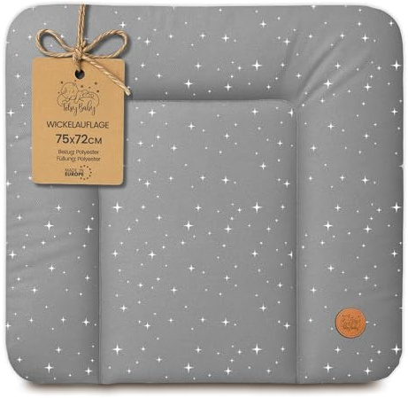 Wickelauflage Wickelunterlage abwaschbar und wasserdicht 75x72 cm - Wickelmatte zum Auflegen auf Wickeltisch Wickelaufsatz Wickelkommode oder Waschmaschine Oeko-Tex 75 x 72 Galaxie B