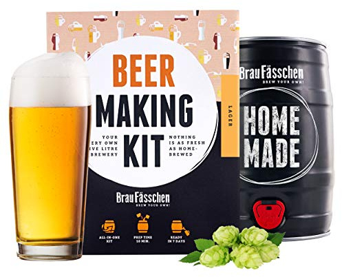 Braufässchen HELLES Bierbrauset zum selber Brauen | im 5L Fass | Leckeres Bier In 7 Tagen gebraut | Perfektes Männergeschenk
