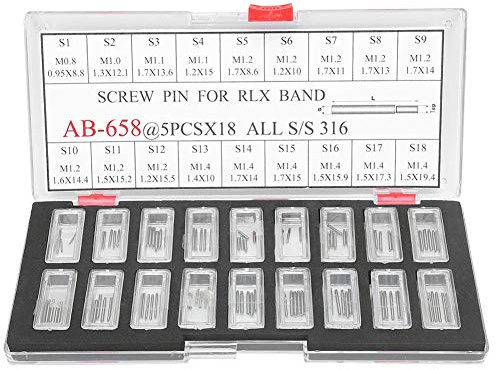 Gurte Schraubenset, Schraubstifte Glieder, Metall Schraubstifte Bars für Uhrenarmbänder Armbänder Armbanduhren in verschiedenen Größen Uhrmacher Uhr Band Reparatur Werkzeuge