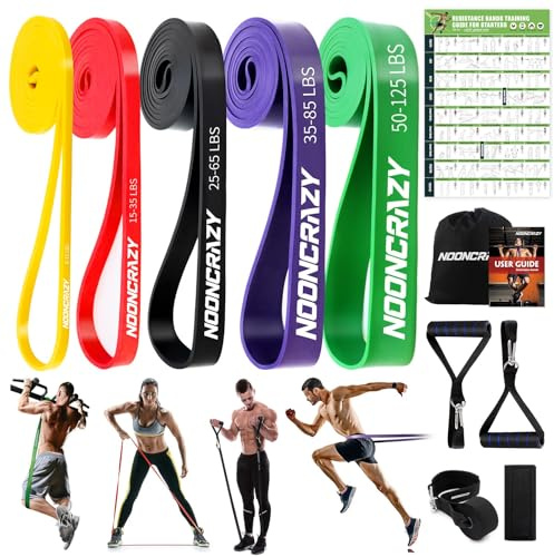 Resistance Bands, 5 Verschiedene Ebenen Widerstandsbänder mit Türanker und Handgriffen, Fitnessbänder für Kraftraining, Training, Yoga für Männer und Frauen
