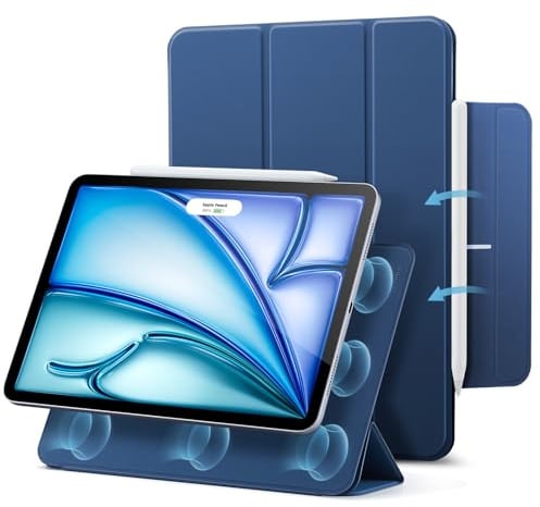 ESR für iPad Air 11 Zoll Hülle M4/M3/M2, iPad Air 5./4.Hülle, Blau | Trifold Zwei Wege Ständer, Starke Magnetbefestigung, Langlebiger Schutz, Rebound Serie