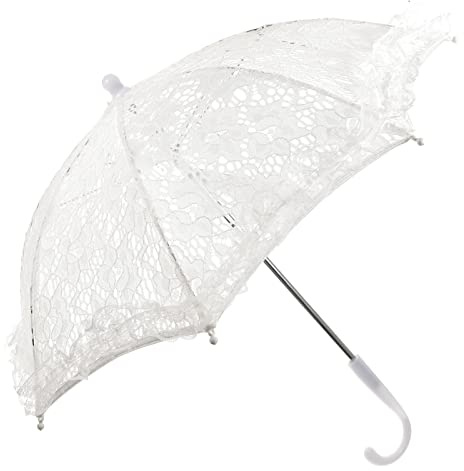 Weißer Spitzen- -Regenschirm Vintage-Hochzeits-Blumenstickerei-Regenschirm-Klarer Für Brauthochzeitsfest-Foto-Requisiten-Kostümdekorationen