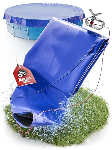 Poolabdeckung Rund Ø 520 cm – Winter Abdeckplane aus dickem 200 GSM Material inkl. Befestigungsmaterial – Passend für INTEX & BESTWAY Pools (420-460 cm)