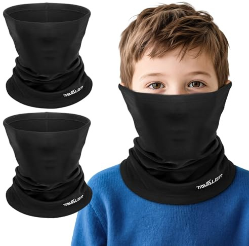 Tavaler Shlauchschal Kinder Winter 2 Stück, Multifunktionstuch Winddicht Halswärmer, Elastisch und Atmungsaktiv Halstuch Kinder, Loop Schal Warmer für Outdoor Skifahren Radfahren