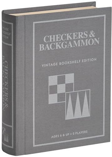 WS Game Company Checkers and Backgammon Vintage Bookshelf Edition – Brettspiel für 2 Spieler, ab 6 Jahren