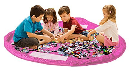 Spielzeug Aufbewahrungstasche & Spielmatte - Große Spielzeug Aufbewahrungstasche Veranstalter & Spielmatte für Kleinkinder und Kinder. Portabel mit Kordel zum einfachen Öffnen und Schließen