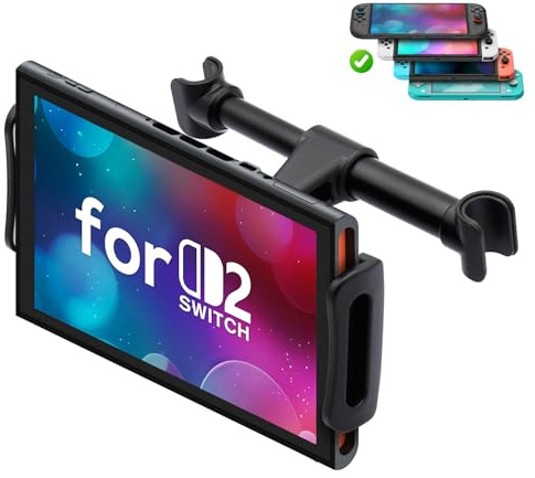 Halterung Auto Kopfstützen Kompatibel mit Nintendo Switch & Switch OLED Modell, Verstellbarer Universal Autohalterung für Spielkonsole/Telefon/Tablets (4-11)