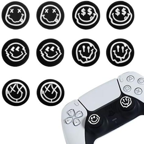 10 Stück Joystick Kappen, Kompatibel mit PS4/PS5, Rutschfester TPU-Griff laserstrukturierte Joystick Abdeckung, Langlebiges und Komfortables Griffzubehör, Ersatzkappe Schutzkappe für Gaming Komfort