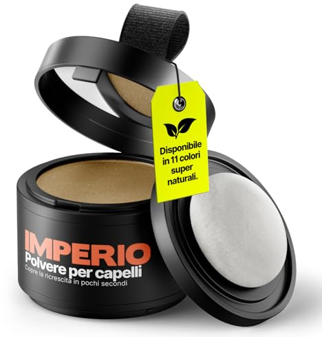 IMPERIO Ansatzpuder - Haar Concealer zur Haarverdichtung für Frauen und Männer, wasserfestes Haar Make-up zum Ansatz kaschieren - 4g (Dunkelblond)