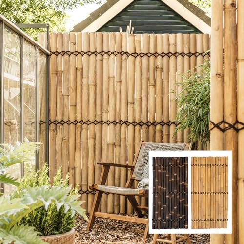 DE-COmmerce Sichtschutz aus Bambus Zaun Gartensichtschutz Zaunelement XXL SLIM Nature (BxH) 90 cm x 150 cm