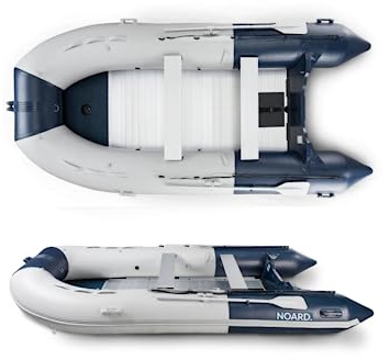 NOARD | Schlauchboot 230-470cm mit Aluminiumboden, Blau/Grau | UV-beständiges PVC, Leicht & Schneller Aufbau | Komplettset mit Pumpe, Ruder, Transporttasche