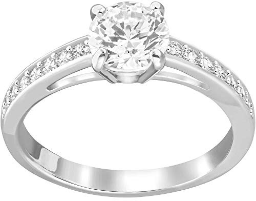 Swarovski Stilla Attract Kollektion Ring, Rundschliff, Pavé, Weiß, Rhodiniert