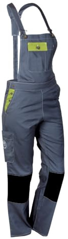 Fashion Sécurité Pep's Arbeitslatzhose für Damen, Grau (Grau/Zitrone), Größe: S (36/38) EU