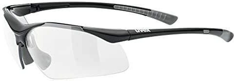 Uvex sportstyle 223 - Sportbrille für Damen und Herren - 100% UVA-, B, C Schutz - druckfreier Sitz & perfekter Halt - black grey/clear - one size