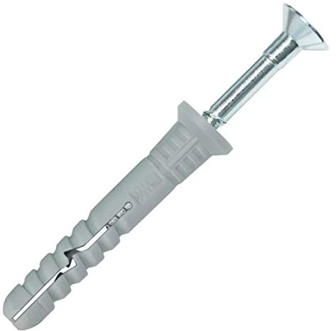 Baupark24 – 200 Schlagdübel 6x60 mm - Nageldübel mit verzinktem Senkkopf - Einschlagdübel bieten optimalen Halt bei Beton, Mauerziegeln und Naturstein - mit Polypropylendübel