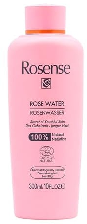 Rosenwasser 300ml Gesichtswasser Toner Gesichtspflege Gesichtsreinigung – ECOCERT Naturkosmetik von Rosense, vegan & dermatologisch bestätigt, ohne Zusatz von Alkohol, reife & alle Hauttypen