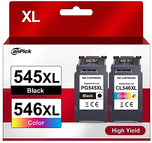 CanPick PG 545 CL 546 XL PG-545XL CL-546XL Multipack Ersatz für Canon Druckerpatrone 545 546 XL für Pixma MX495 TR4550 TR4551 MG2550s MG2555s TS3150 TS3151 TS3350 MG3050 MG3051(1 Schwarz 1 Farbe)
