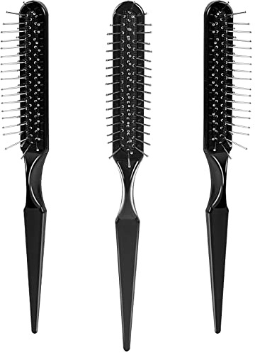 3 Stück Perückenhaarbürsten,3 Reihen Perückendrahtbürste Schwarz Styler Bürste Reisegröße Metallkämme für synthetische Perücken Entwirren,Friseur,Anfänger