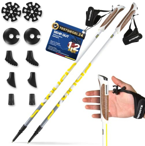 Nordic Walking Stöcke Premium - hochwertige Qualität - Superleicht - auswählbar mit Tragetasche - Walking Sticks