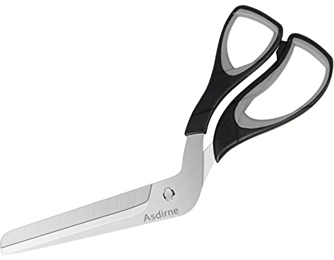 Asdirne Pizzaschere, Pizzaschneider mit Scharfer Edelstahlklinge in Lebensmittelqualität und Griff mit Weichem Griff, Multifunktionale Küchenschere, 27CM, Schwarz/Grau