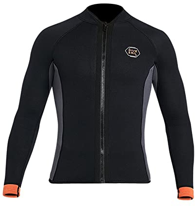Heavyoff Neoprenanzug Tauchanzug Jacke Herren 3mm Neoprenjacke Wassersport Badeanzug mit Reißverschluss vorne Für Surfen Schwimmen