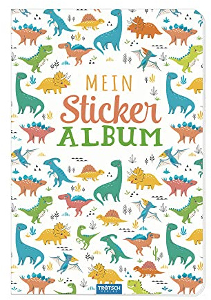 TRÖTSCH - Mein Stickeralbum "Dino" | Dino Stickerbuch mit 24 beschichteten Seiten für flexibles Platzieren der Sticker: DIN A5 Dinosaurier Stickerbuch ... (Stickeralben: zum Sammeln von Stickern)