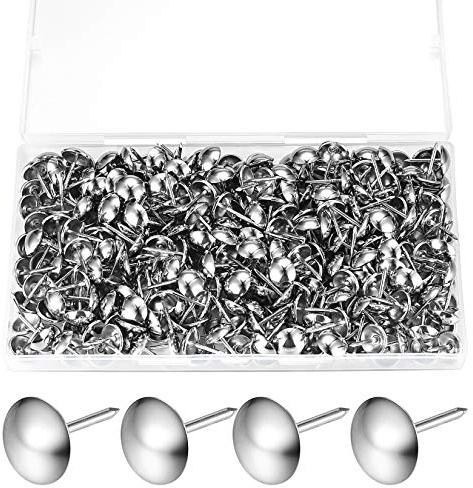 320 Stück Polsternägel, Polster Reißzwecken, Möbel Nägel Vintage für Sessel, Möbel, Bett, Dekornagel - 11x17 mm (Silber)