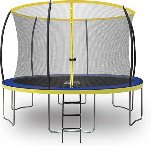 Zero Gravity Trampolin Outdoor Ø 183/244/305/366/427 cm, TÜV GS, Smartes Klappnetz für schnellen Auf- und Abbau, Outdoor Trampolin Komplett-Set inkl. Leiter, Aufbauvideo, Ultima 4