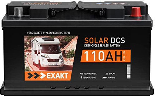 Solarbatterie 110Ah 12V EXAKT DCS Wohnmobil Boot Solar Batterie 100Ah 105Ah