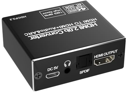 HDMI Audio Extractor, 4K@60Hz HDMI Audio Splitter mit ARC Funktion, HD MI Eingang zu HD MI + Optical Digitalausgang + 3.5mm Stereoausgang, Compatible for PS5/PS4/PS3/Blu-ray/HDTV
