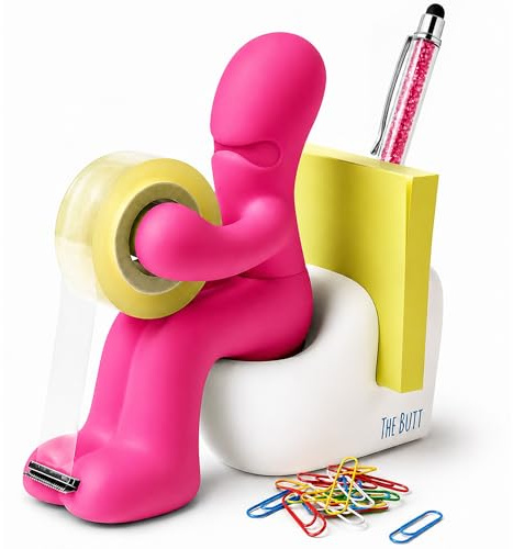 Butt Supplies - Klebefilm-Abroller und Bürobedarf-Station - Schreibtisch-Accessoire - Origineller Schreibtisch-Organizer