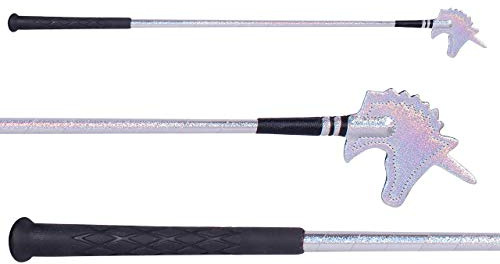 NETPROSHOP Reitgerte Springstock 65 cm Schlag geformt wie der Kopf eines Einhorns