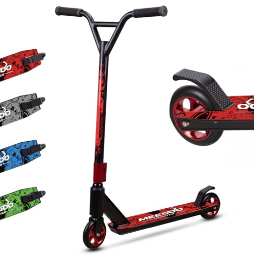 MEE GOO Pro Freestyle Stunt-Scooter ABEC-10 Kugellager, Trick-Scooter aus Leichter Legierung mit Rad aus Aluminiumlegierung, Rahmen bis zu 100 kg für Fortgeschrittene und Anfänger, Skatepark