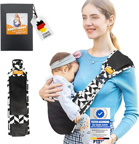 GUBBY GUPS® Ergonomische praktische Babytrage V1.0 für schnelle Einsätze - Tragetuch Baby neugeboren Baby Tragegurt Kleinkind bis 15 KG, Hüftsitz Baby Trage Tragesystem