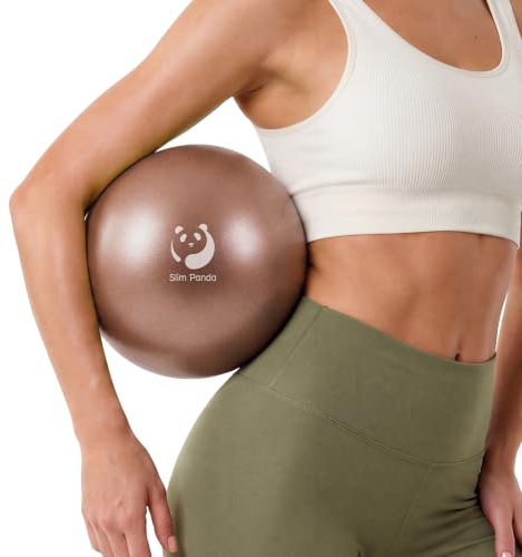 Slim Panda Gymnastikball Klein,23-25cm Pilates Ball mit Aufblasbarem Strohhalm,Soft Yoga Ball für Hause,Fitness,Balance Training