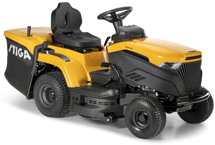 STIGA Estate 384 Benzin-Gartentraktor - 432cc ST 450 Motor, 84cm Mähdeck, 240L Grasauffangbehälter, Hydrostatisches Getriebe, Mulchen & Anhängerkupplung - Ideal für große Gärten bis zu 3.500 m²